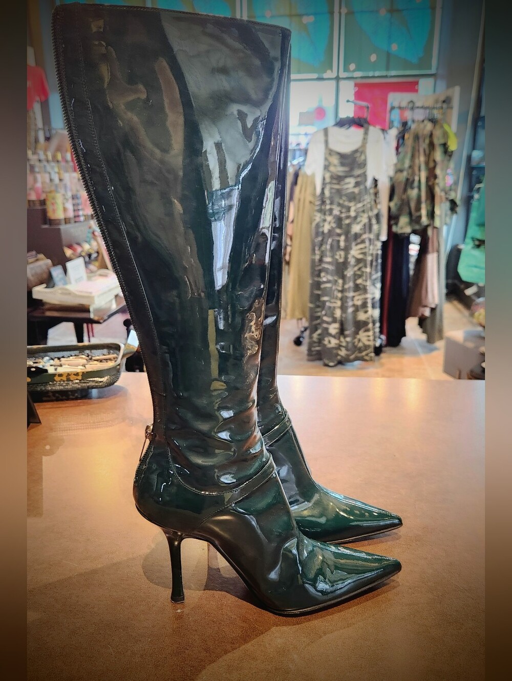 Jimmy Choo Green Patent Leather boots